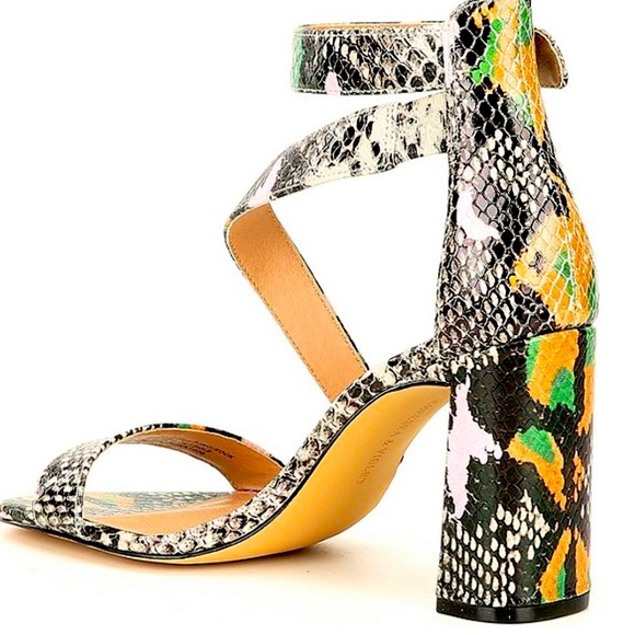 Chelsea Violet Snake Print Block Heel 